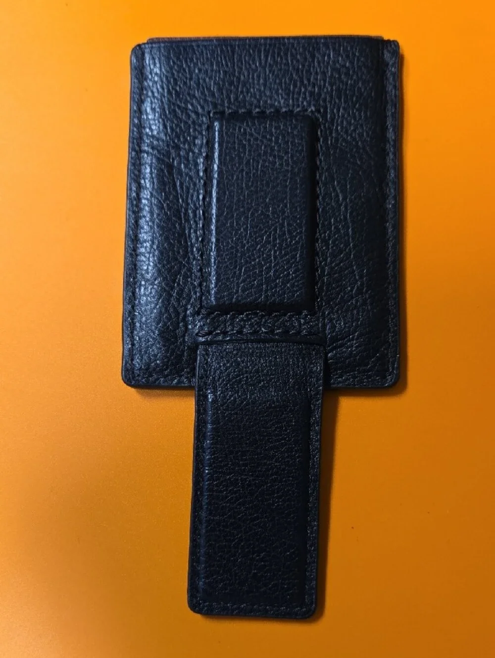 Fossil Black & Brown Leather Card Sleeve/Money Clip 3
